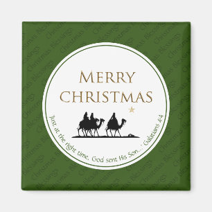 Aimant NOËL Trois Sages Hommes Écriture Festive
