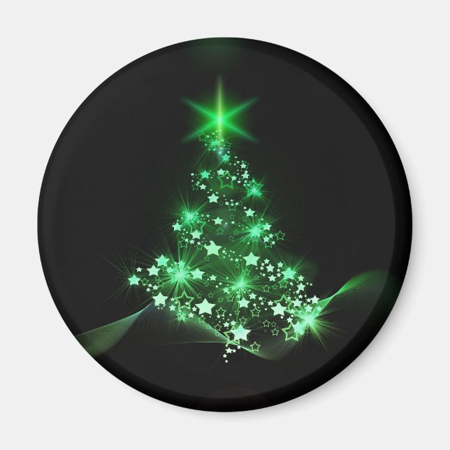 Aimant Noël, vacances, joie, couleurs vertes, décoration  (Devant)