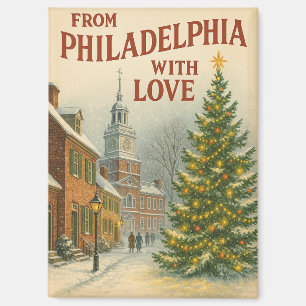 Aimant Noël Vintage De Philadelphie Avec Amour