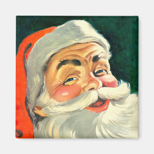 Aimant Noël vintage, joyeux Père Noël rétro des années 50