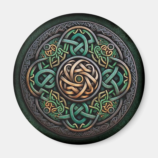 Aimant Noeud Celtique Green Gold (Devant)