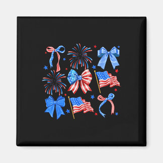 Aimant Nœuds Coquette Rouge Blanc Bleu Drapeau Usa 4 Juil
