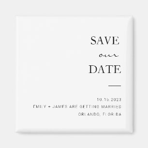 Aimant Noir + Blanc Minimaliste Enregistrer l'aimant Date