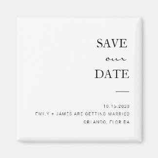 Aimant Noir + Blanc Minimaliste Enregistrer l'aimant Date
