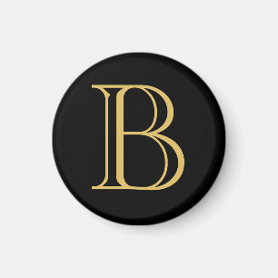 Aimant Noir couleur or Monogramme professionnel Calligrap