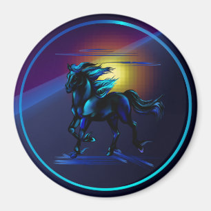 Aimant noir de cheval