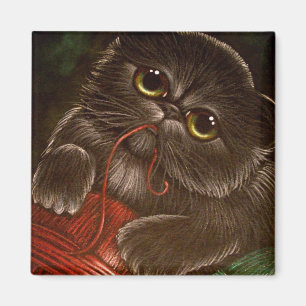 Aimant NOIR de VACANCES de CAT de CHATON
