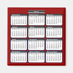 Aimant noir du calendrier 2011