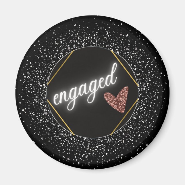 Aimant Noir et argent glam engagé    (Devant)