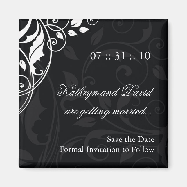 Aimant noir et blanc classique (Devant)