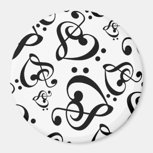 Aimant noir et blanc de motif de musique