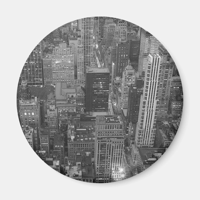 Aimant Noir et blanc New York City (Devant)