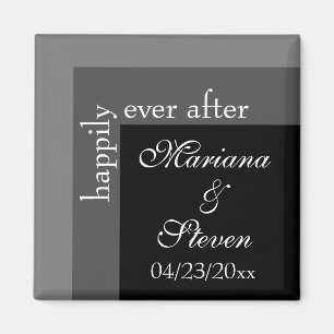 Aimant Noir et blanc Simple moderne Mariage de script chi