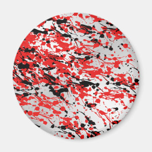 Aimant Noir et rouge Abstrait éclaboussure et goutte