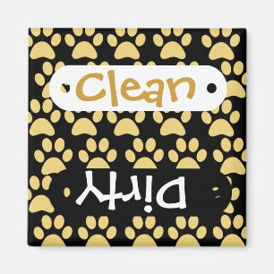 Aimant Noir mignon de Tan d'empreintes de pattes de chiot