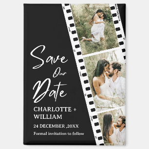 Aimant Noir Sauvegarder notre Date Photomaton Mariage