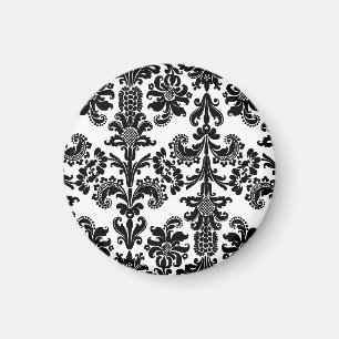 Aimant Noir sur le brocard blanc