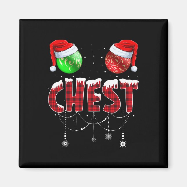 Aimant Noix de poitrine Jeu de Noël Couple châtaignes 1 (Devant)