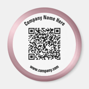 Aimant Nom commercial promotionnel or rose QR Code