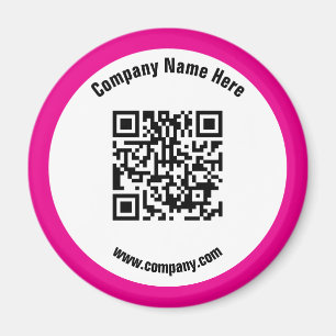 Aimant Nom commercial promotionnel rose QR Code