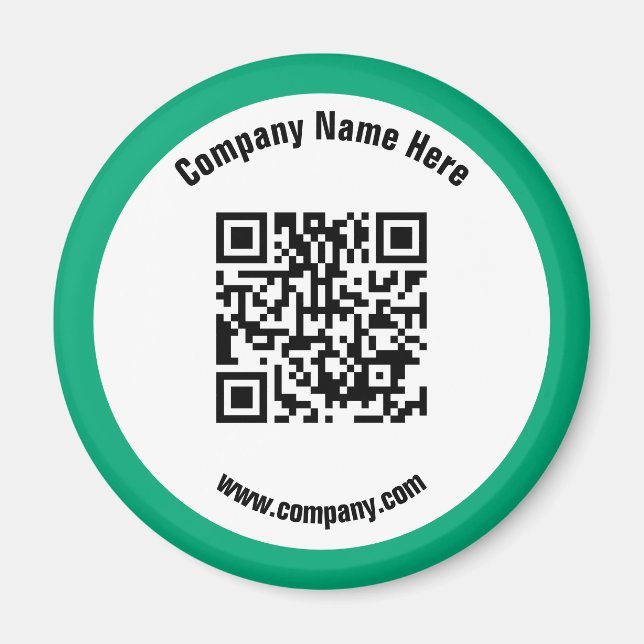 Aimant Nom commercial promotionnel vert QR Code (Devant)