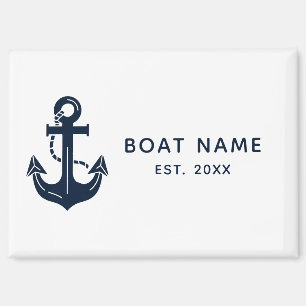 Aimant Nom de bateau nautique personnalisé Ancre