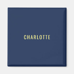 Aimant Nom de couleur bleue classique minimaliste profess