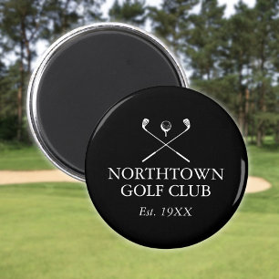 Aimant Nom de golf personnalisé Noir et Blanc