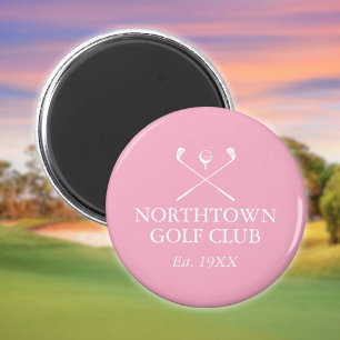 Aimant Nom de golf personnalisé Rose
