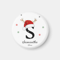 Nom de la lettre Santa Hat | Monogramme | Initiale