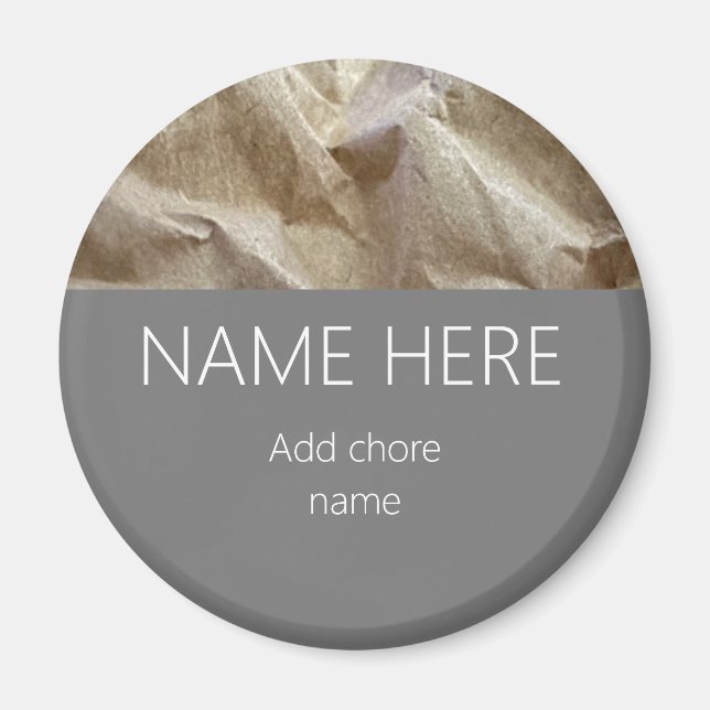 Aimant Nom de papier crissé moderne Chore (Devant)