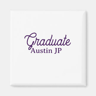 Aimant nom de remise des diplômes violet simple minimal s