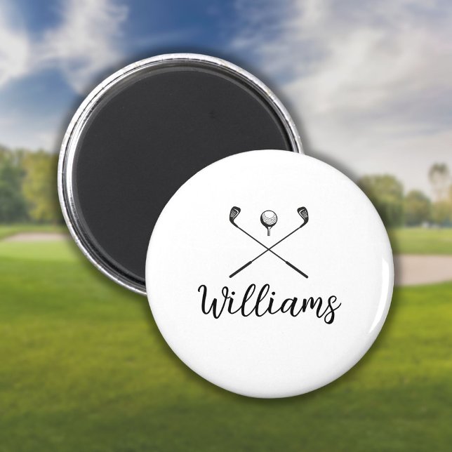 Aimant Nom de script personnalisé Clubs de golf (Créateur téléchargé)