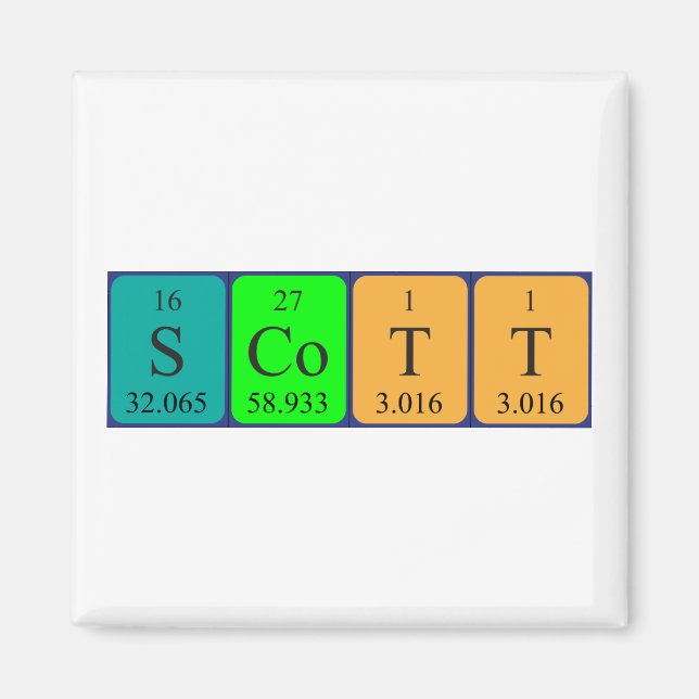 aimant nom de table périodique Scott (Devant)