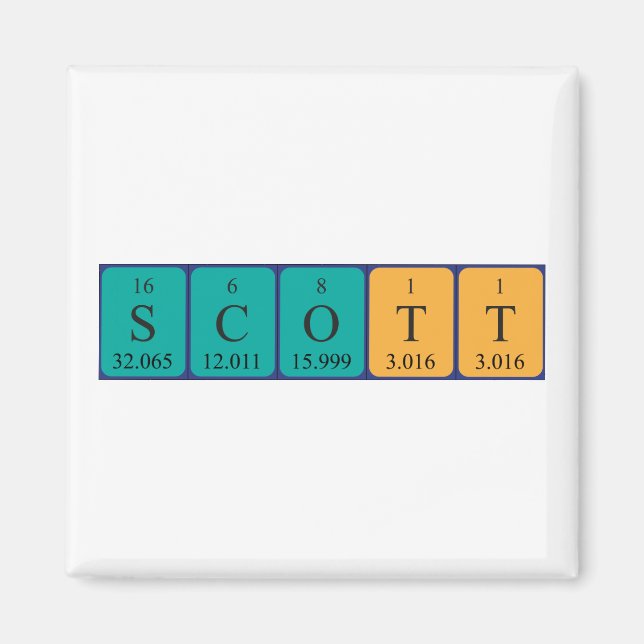 aimant nom de table périodique Scott (Devant)