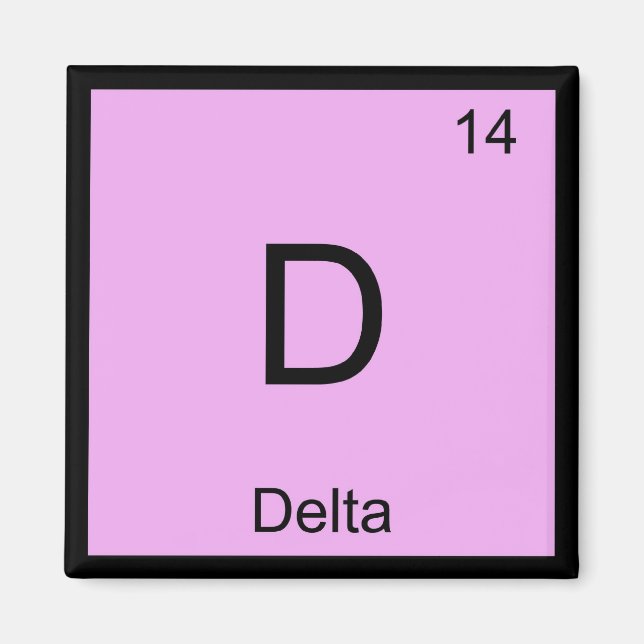 Aimant Nom Delta Chimie Élément Tableau Périodique (Devant)