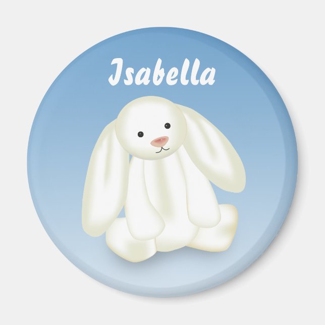 Aimant Nom des enfants de chouette Bunny Nom Monogramme (Devant)