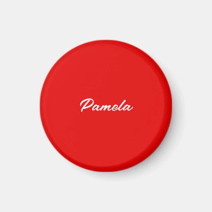 Aimant Nom élégant Minimaliste classique rouge chaud