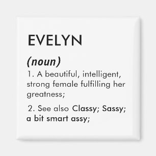 Aimant Nom Evelyn, Nom modifiable, Nom personnalisé