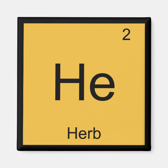 Aimant Nom Herbe Chimie Élément Tableau périodique (Devant)