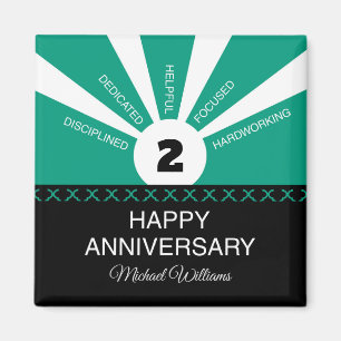 Aimant Nom personnalisé & Année, Anniversaire de l'employ