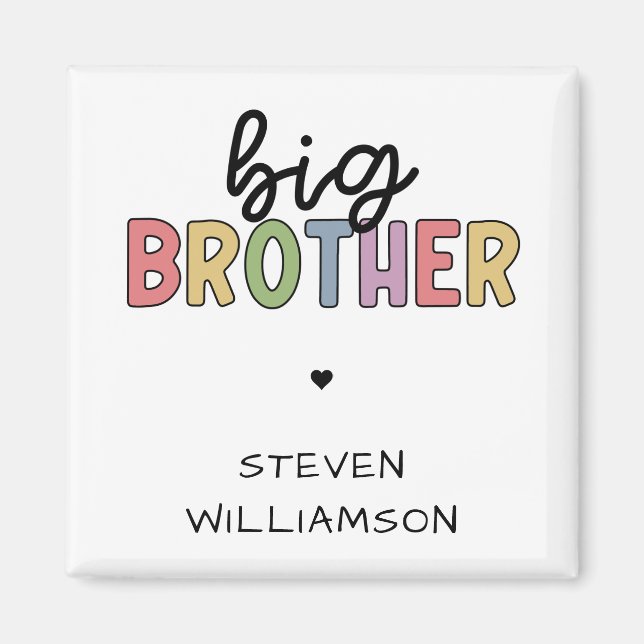 Aimant Nom personnalisé Big Brother Cute Personnalisé (Devant)