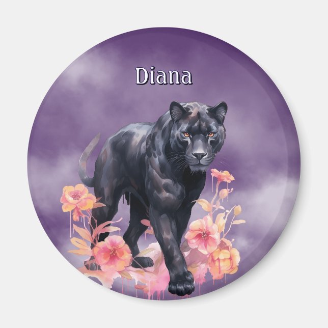 Aimant Nom personnalisé Black Panther (Devant)