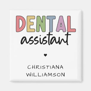 Aimant Nom personnalisé Dental Assistant Cadeau