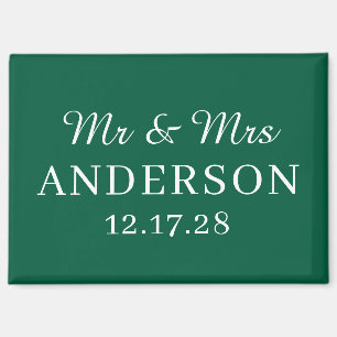 Aimant Nom personnalisé Mariage minimal moderne élégant