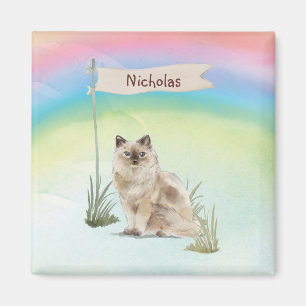 Aimant Nom personnalisé Ragdoll Chat Pet