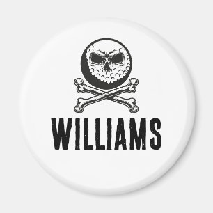 Aimant Nom personnalisé Skull Golf Ball Crossbones