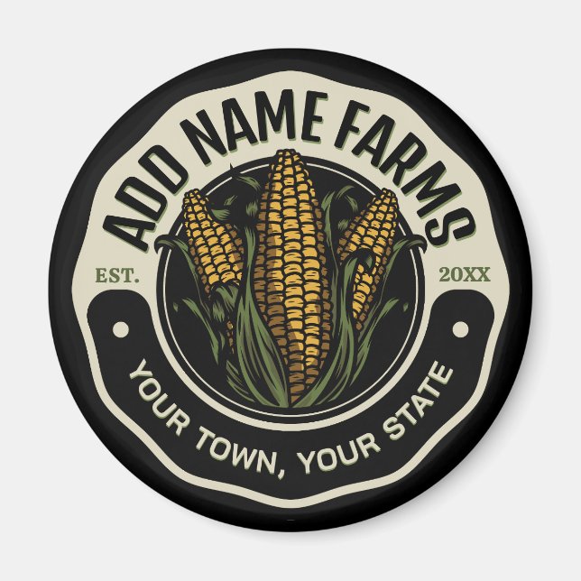 Aimant Nom personnalisé Sweet Corn Garden Agricole (Devant)