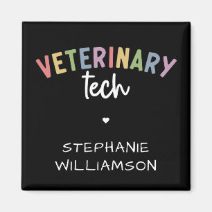 Aimant Nom personnalisé Vétérinaire Technicien d'vétéri