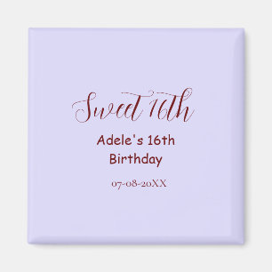 Aimant Nom rétro mauve pastel violet pour 16 ans